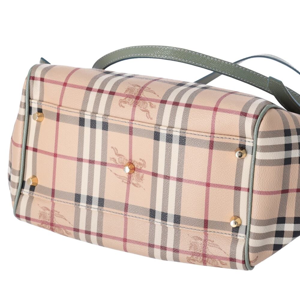 Burberry Check Canterbury Shoulder Bag Coated Canvas Green - Picture 6 of 7
